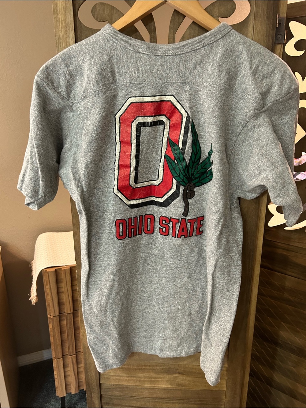 Vintage Champion Single Stitch Tee Ohio State Graphic Size Medium Heather Gray